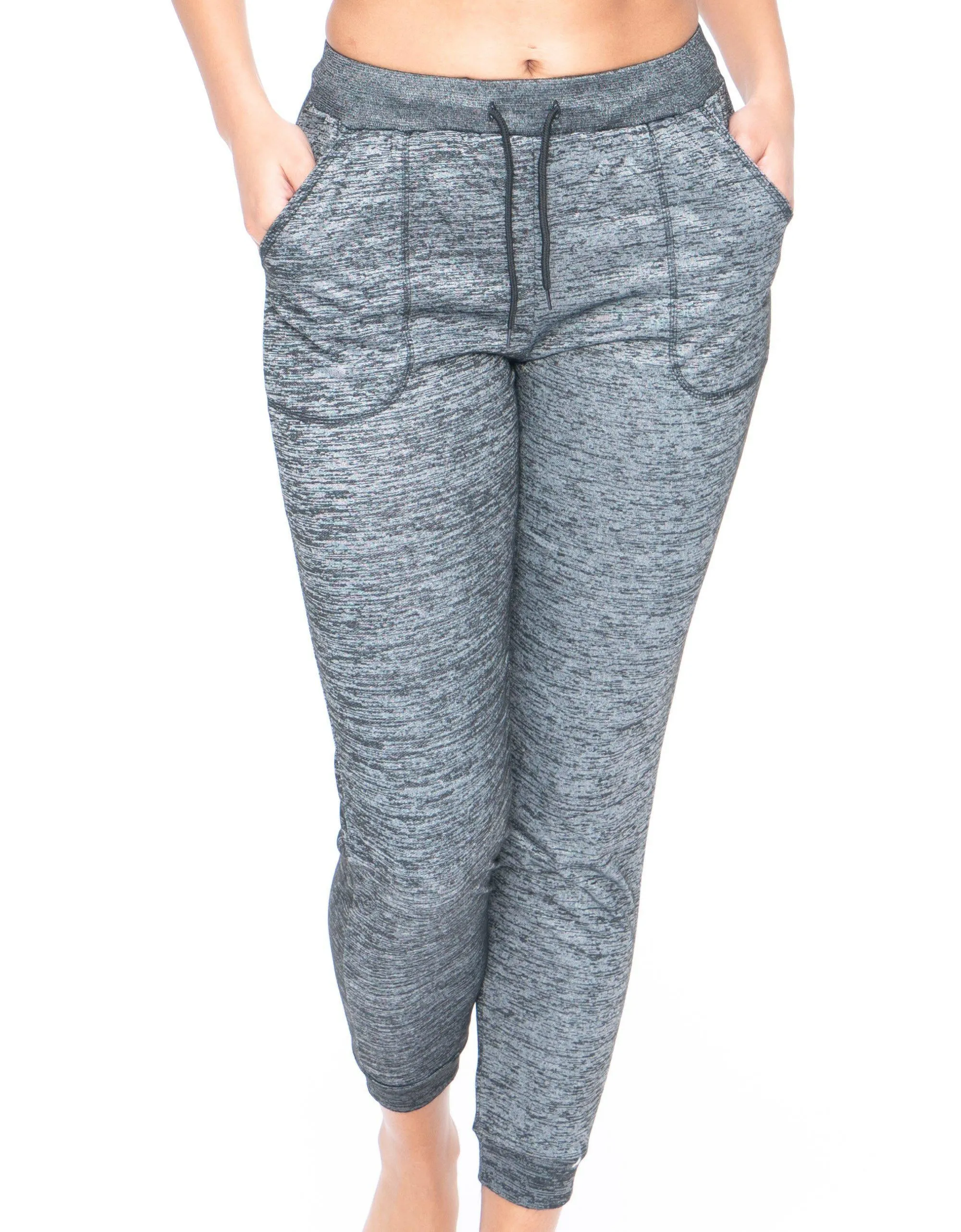 Activewear Gray Marbled Leggings with Pockets