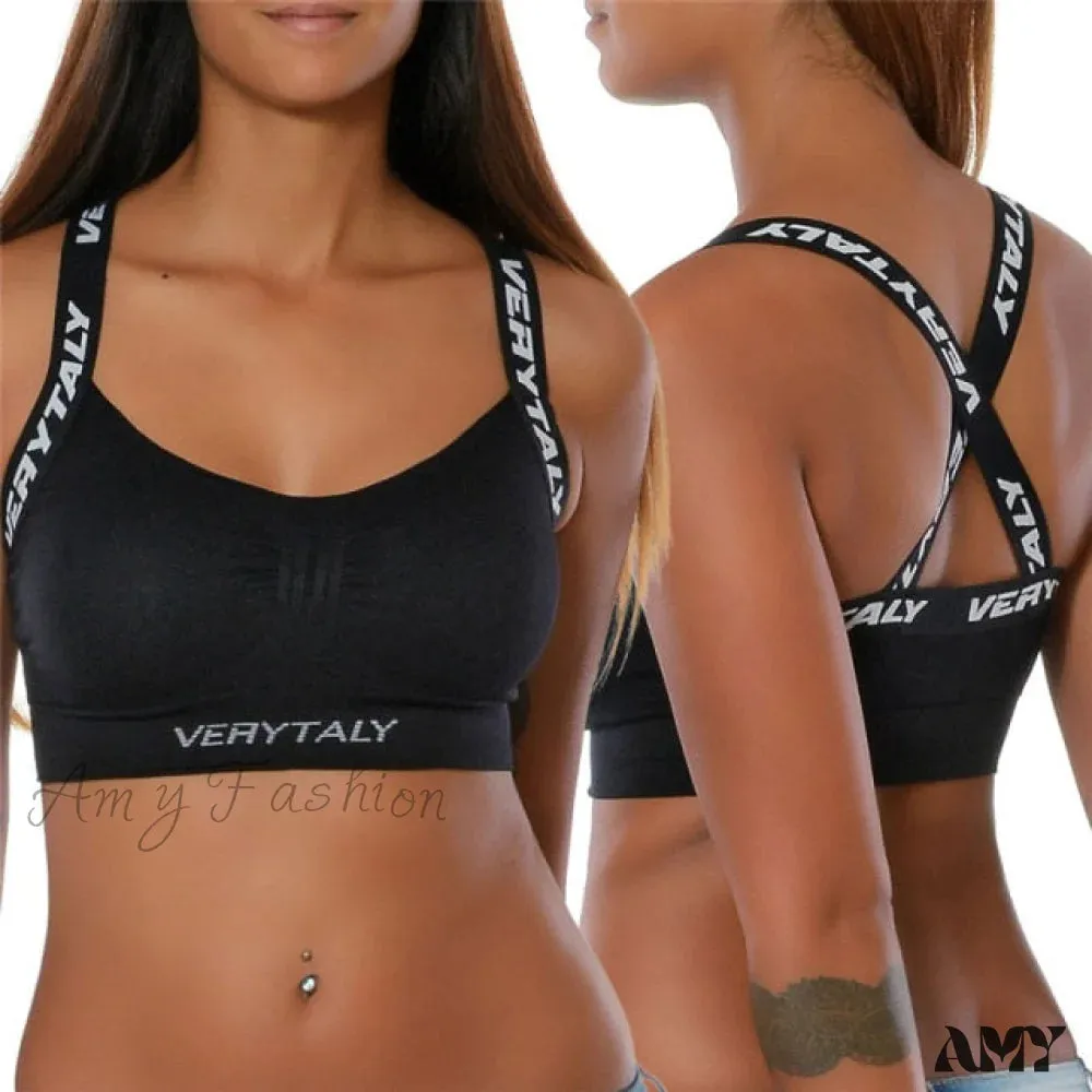 Amy Fashion - Fitness Tight Sports Letter Cropped Tank Tops