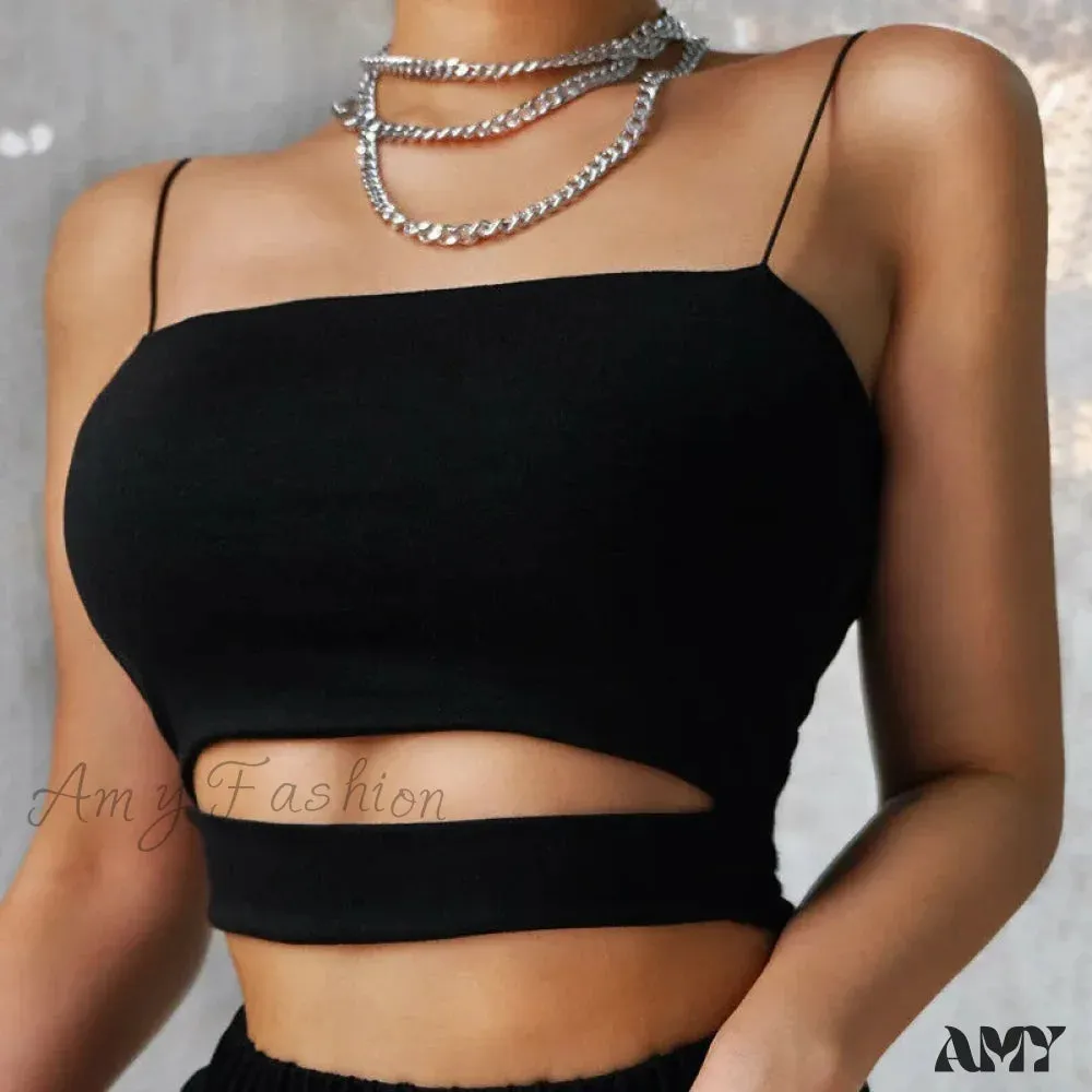 AMY FASHION - Summer Sexy Cut-Out Sleeveless Tank Blouse Crop Top