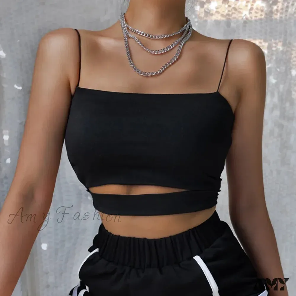 AMY - Summer Sexy Cut-Out Sleeveless Tank Blouse Crop Top