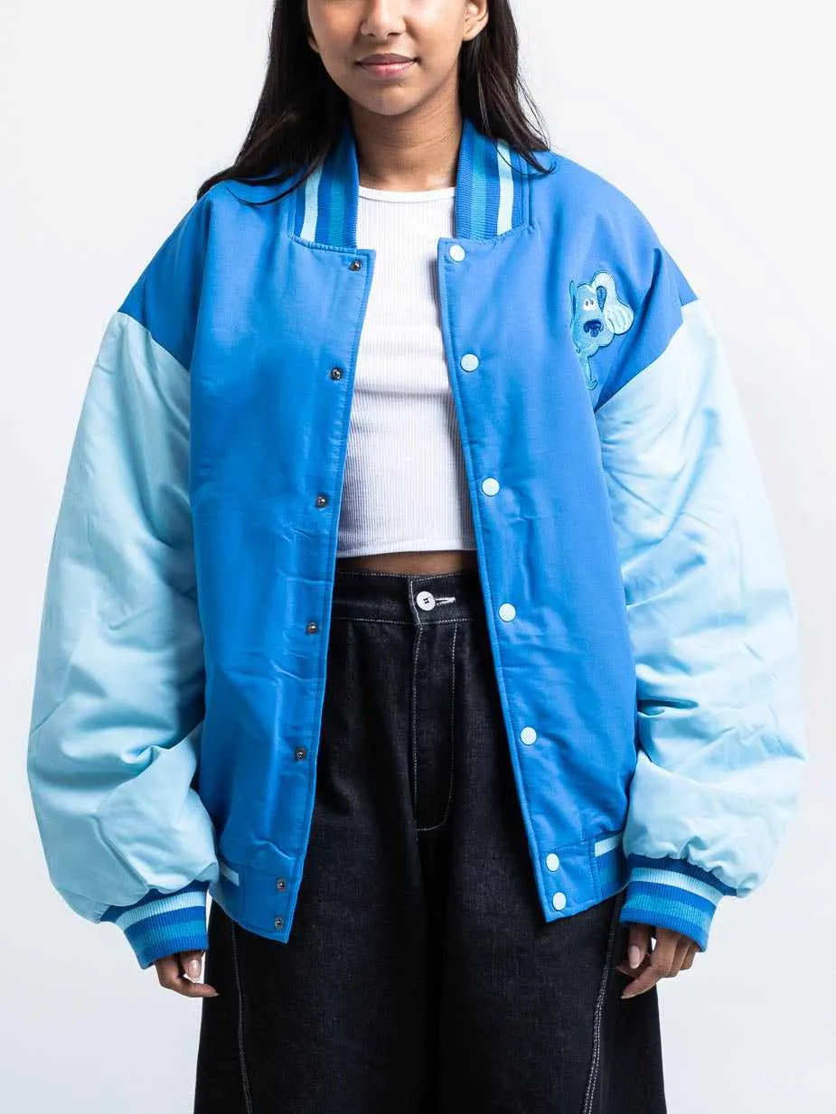 Blue Embroidered Varsity Jacket