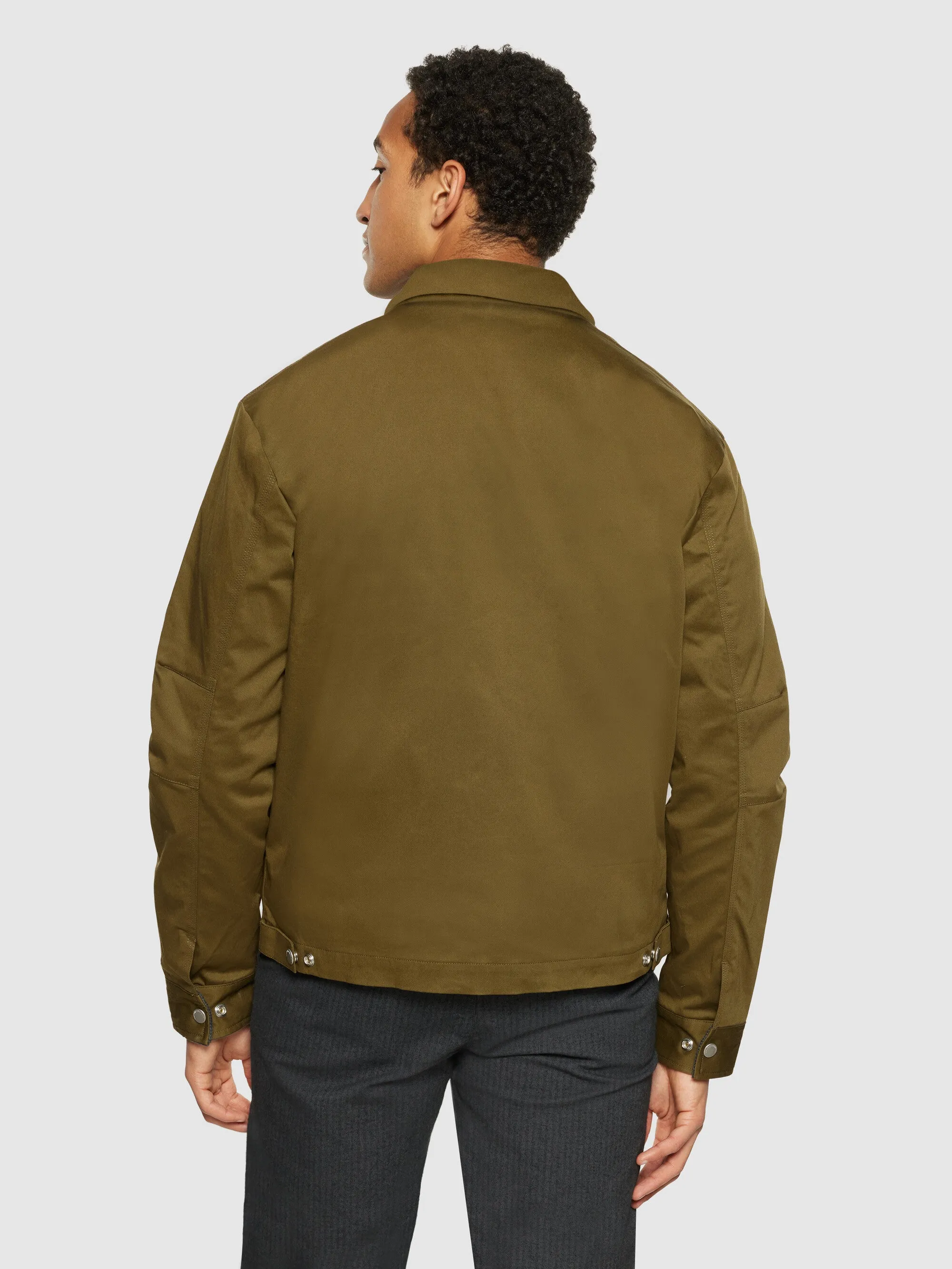 Canvas bomber jacket - GOTS - Dark Olive