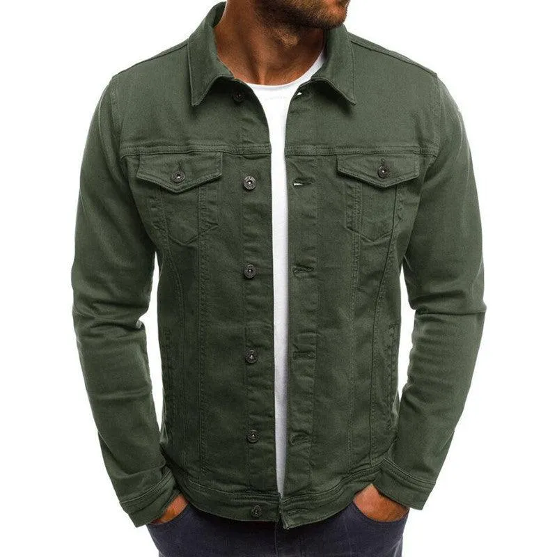 Casual Men Jacket Denim Button Shirt