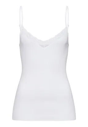 Cotton Delight Lace Trim Cotton Camisole | White 71836-101