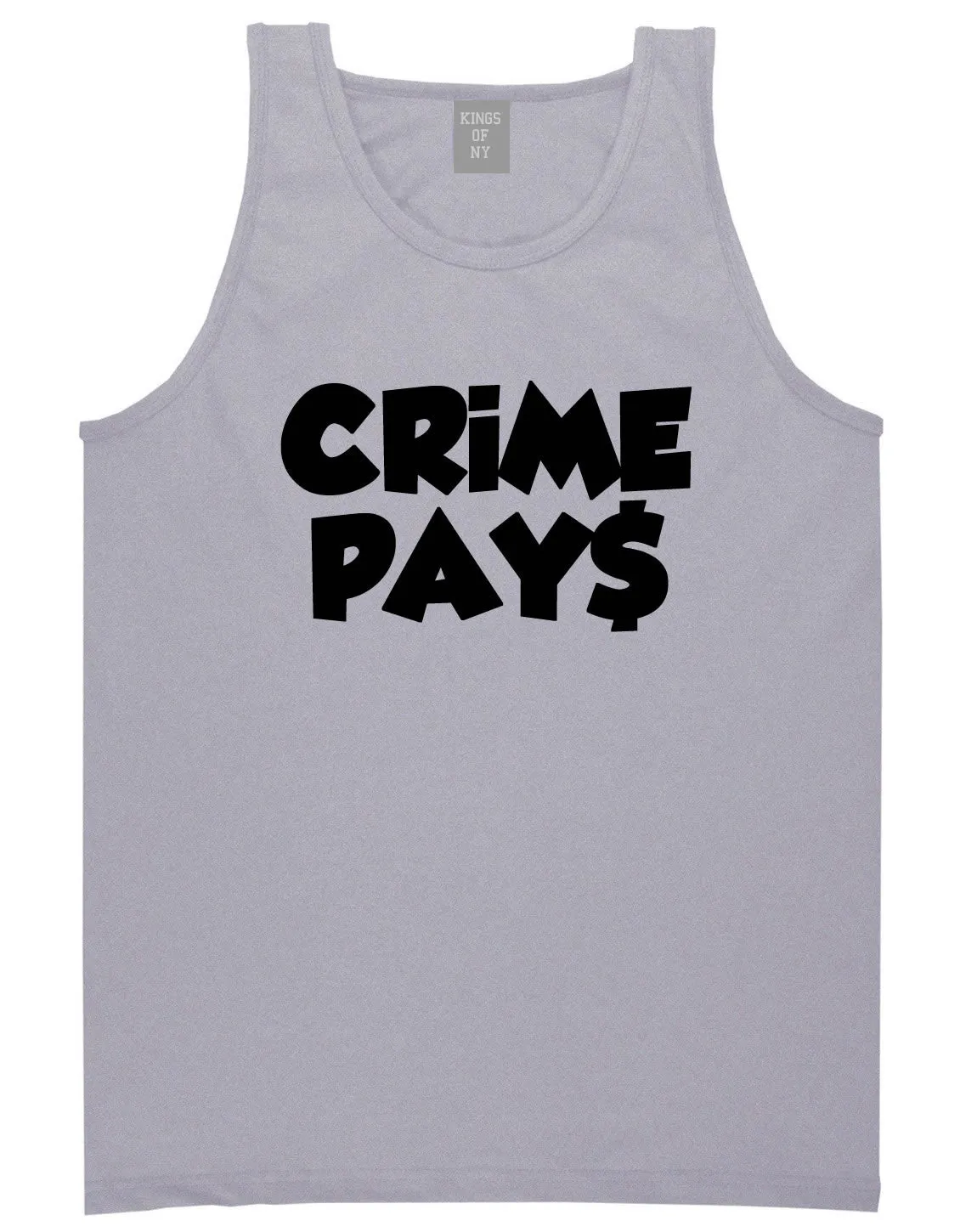 Crime Pays Bubble Letters Money Sign Tank Top