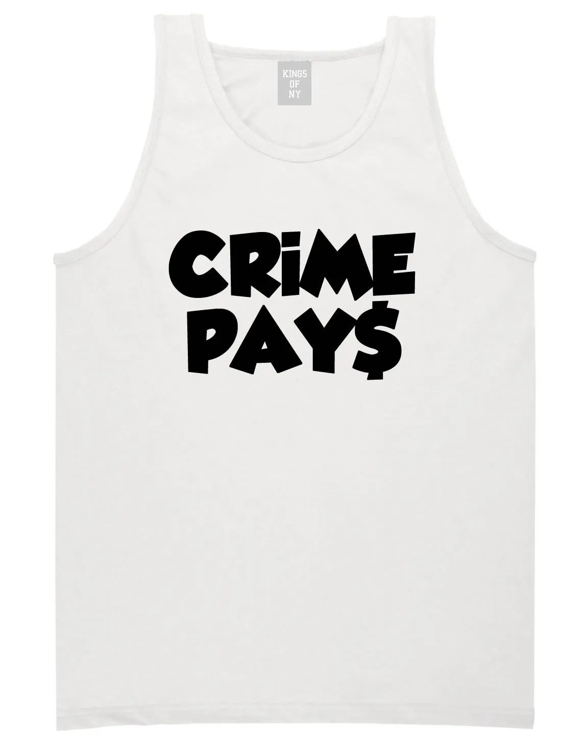 Crime Pays Bubble Letters Money Sign Tank Top