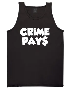 Crime Pays Bubble Letters Money Sign Tank Top