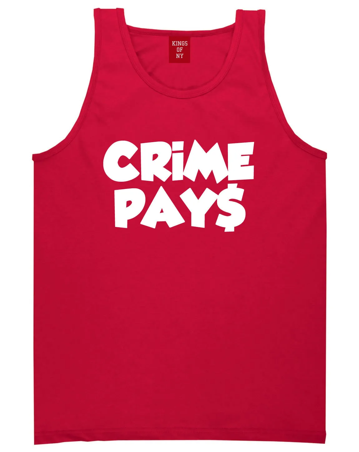 Crime Pays Bubble Letters Money Sign Tank Top