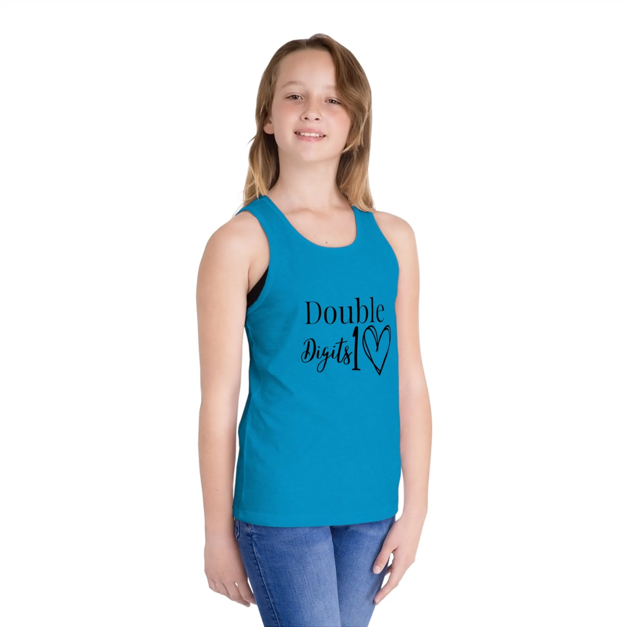 Double Digits Kids Tank Top, Ten year old birthday shirts, matching group 10 year old shirts, birthday favor