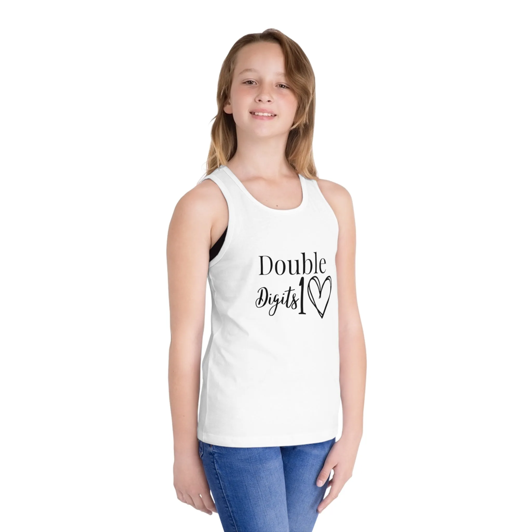 Double Digits Kids Tank Top, Ten year old birthday shirts, matching group 10 year old shirts, birthday favor