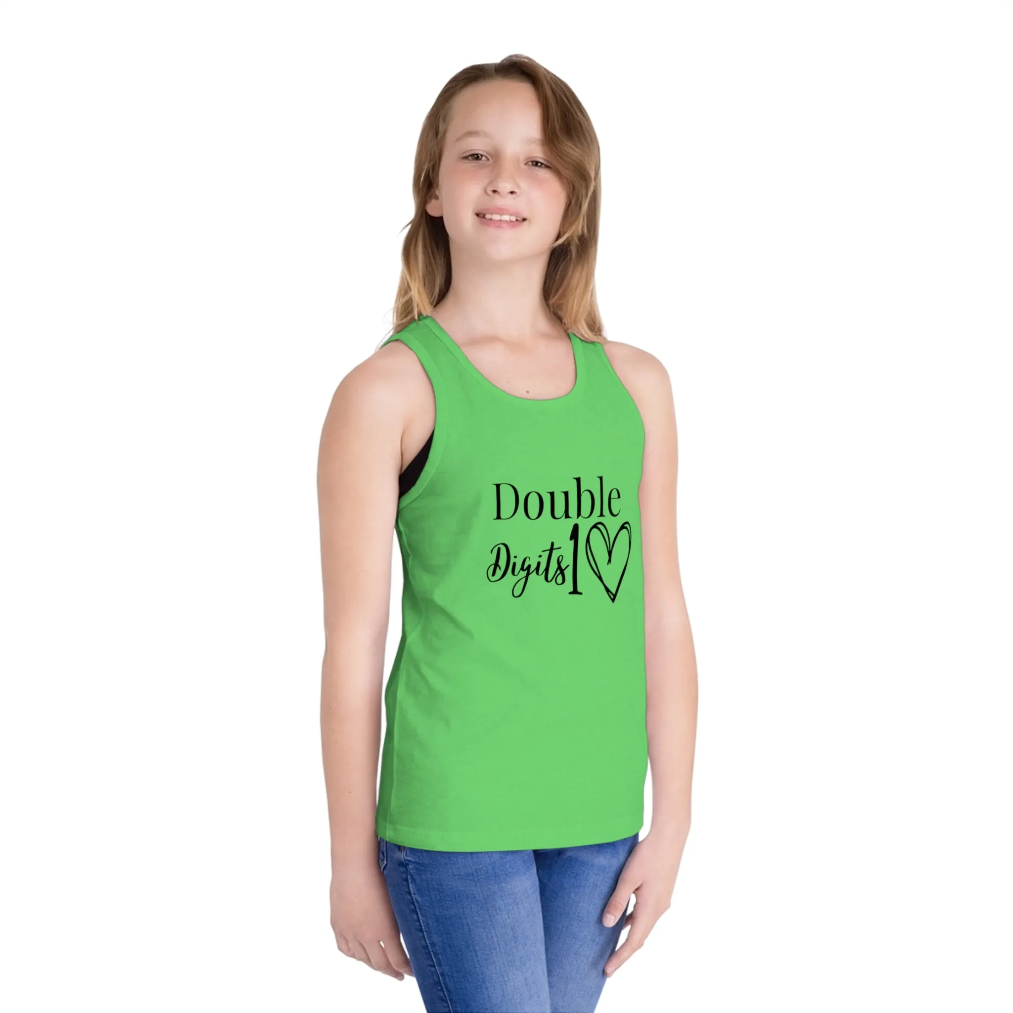 Double Digits Kids Tank Top, Ten year old birthday shirts, matching group 10 year old shirts, birthday favor