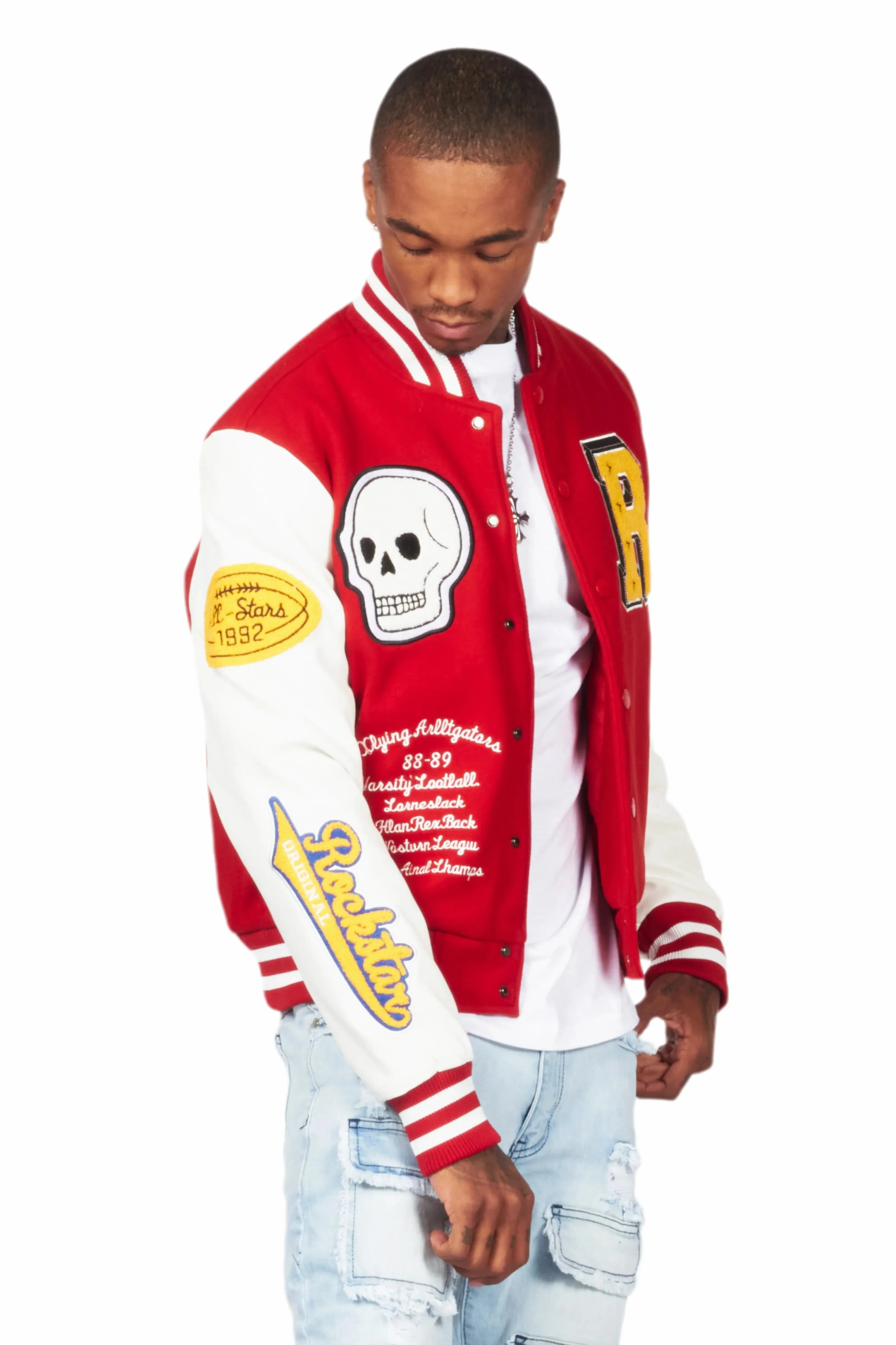 Eisen Red/White Varsity Jacket