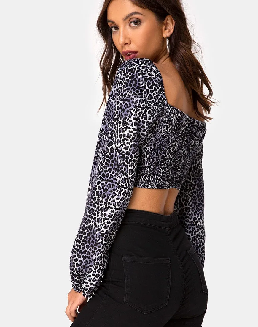 Elina Top in Rar Leopard Grey