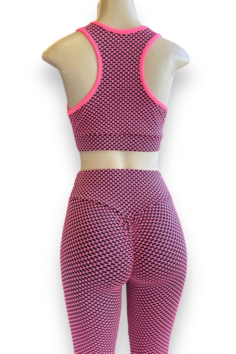 Fishnet Sports Bra and Capri Leggings Set