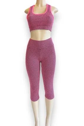 Fishnet Sports Bra and Capri Leggings Set