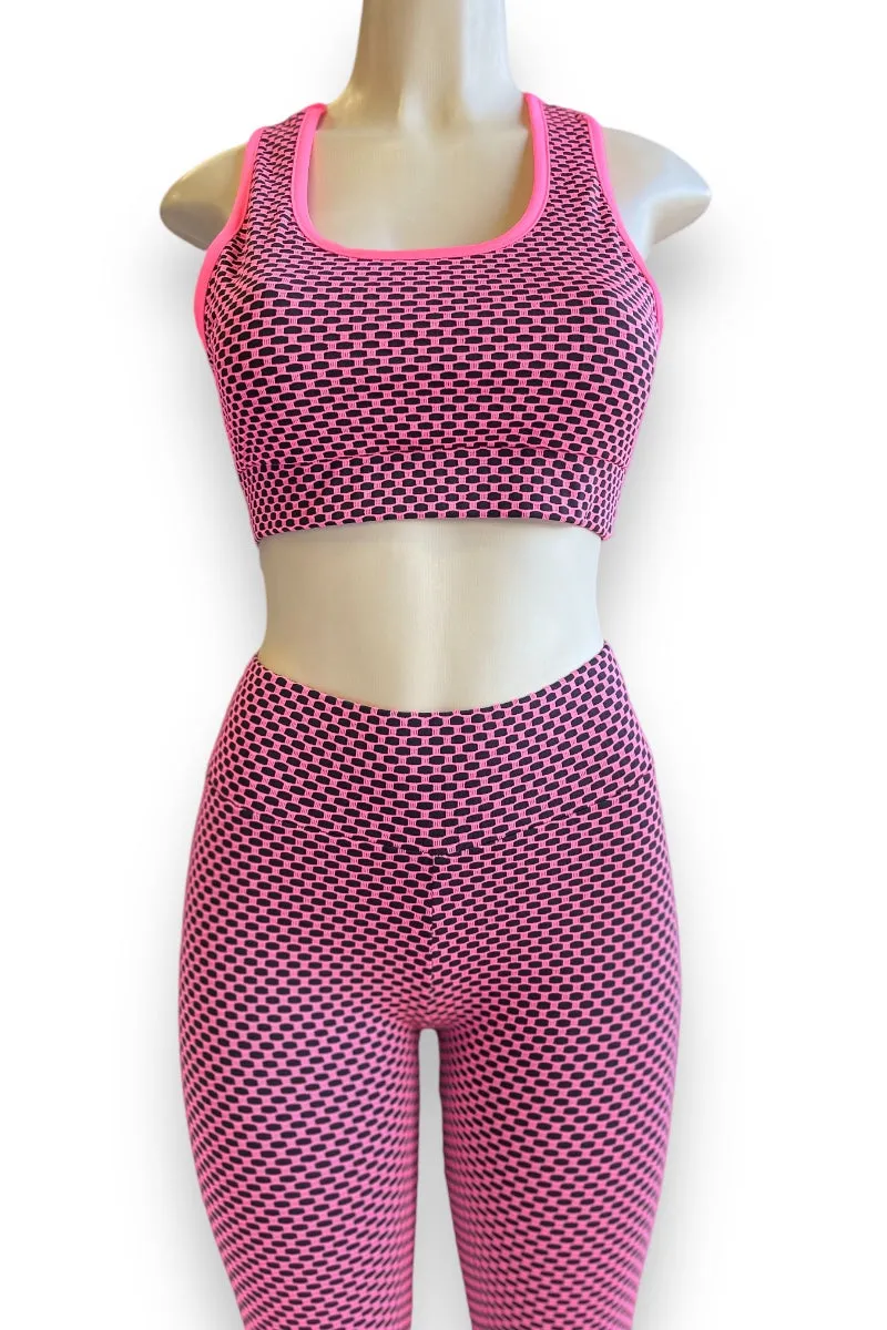 Fishnet Sports Bra and Capri Leggings Set