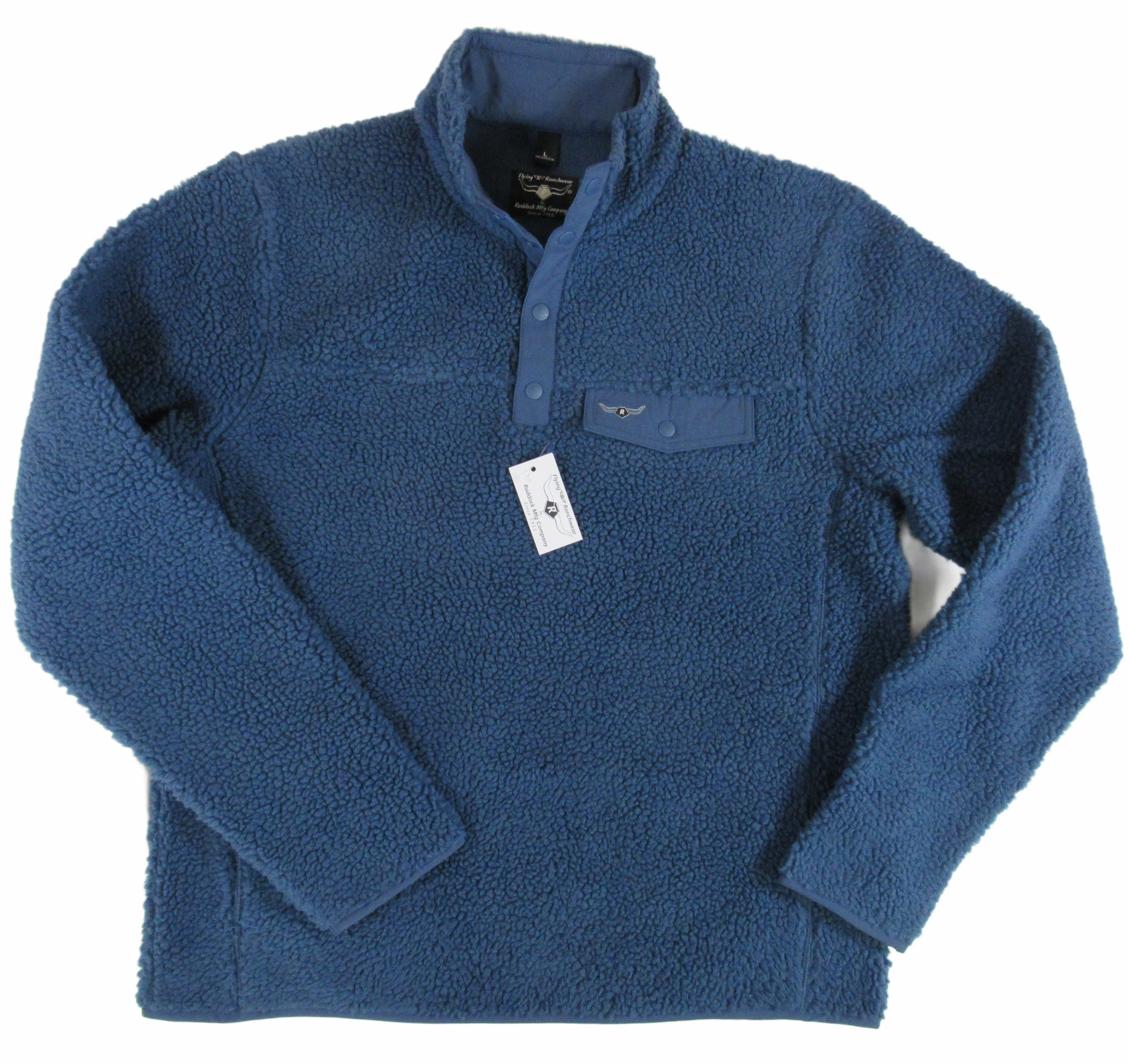 Flying R Ranchwear - Ranch Fleece Pullover - Snap Front - Cadet Blue