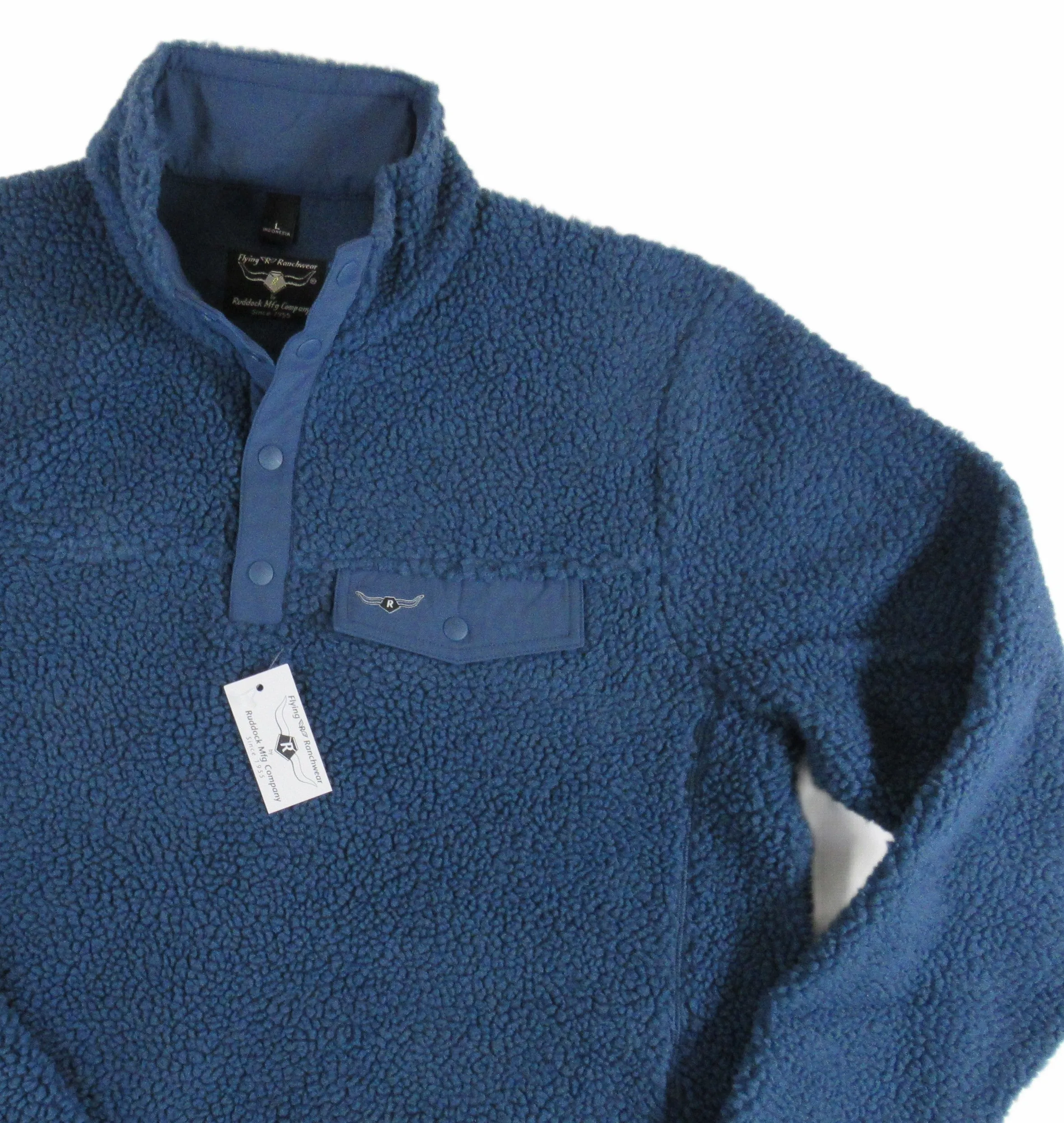 Flying R Ranchwear - Ranch Fleece Pullover - Snap Front - Cadet Blue