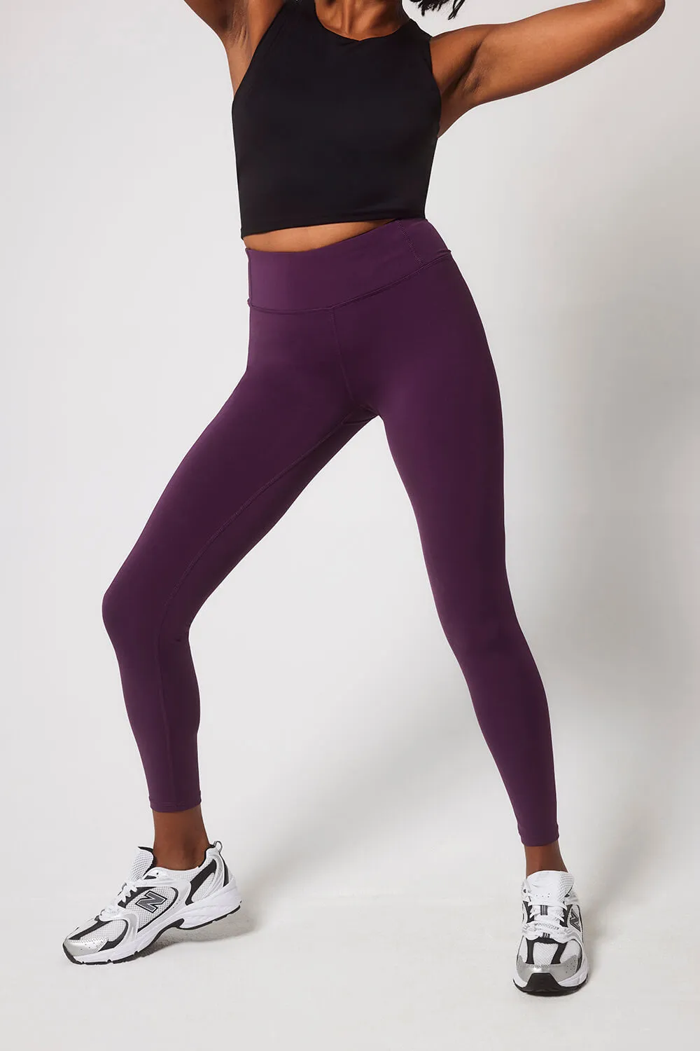 Focus 7/8 High Waisted Sports Leggings - Mulberry Plum