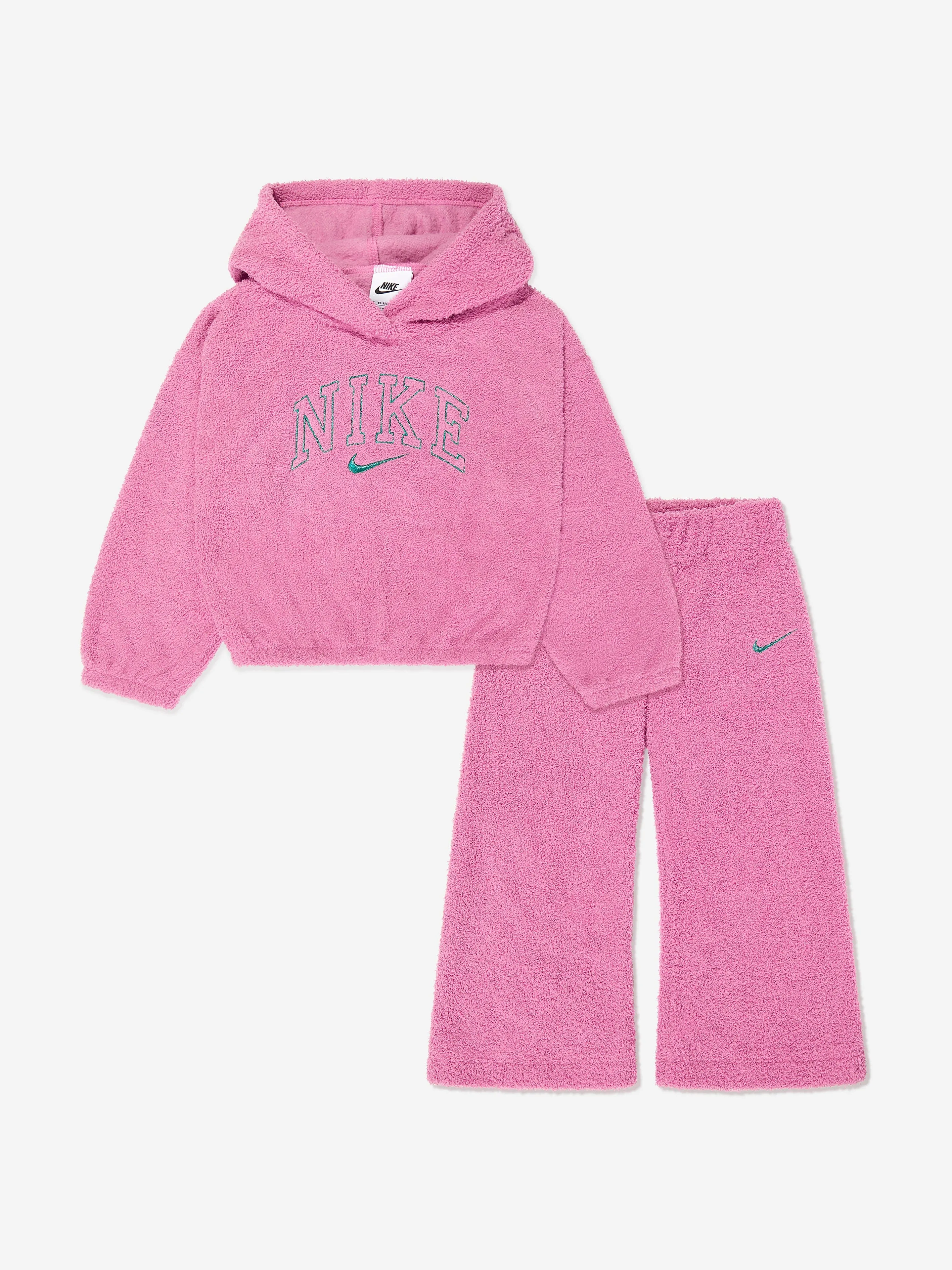 Girls Swoosh Spirit Teddy Tracksuit in Pink