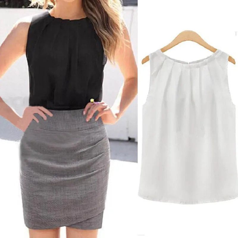 Hot Office Sleeveless Women Tops And Blouses