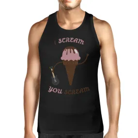 I Scream You Scream Ice Cream Funny Design Men's Black Tank Top