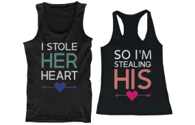 I Stole Her Heart, So I'm Stealing His Funny Matching Couple Tank Tops