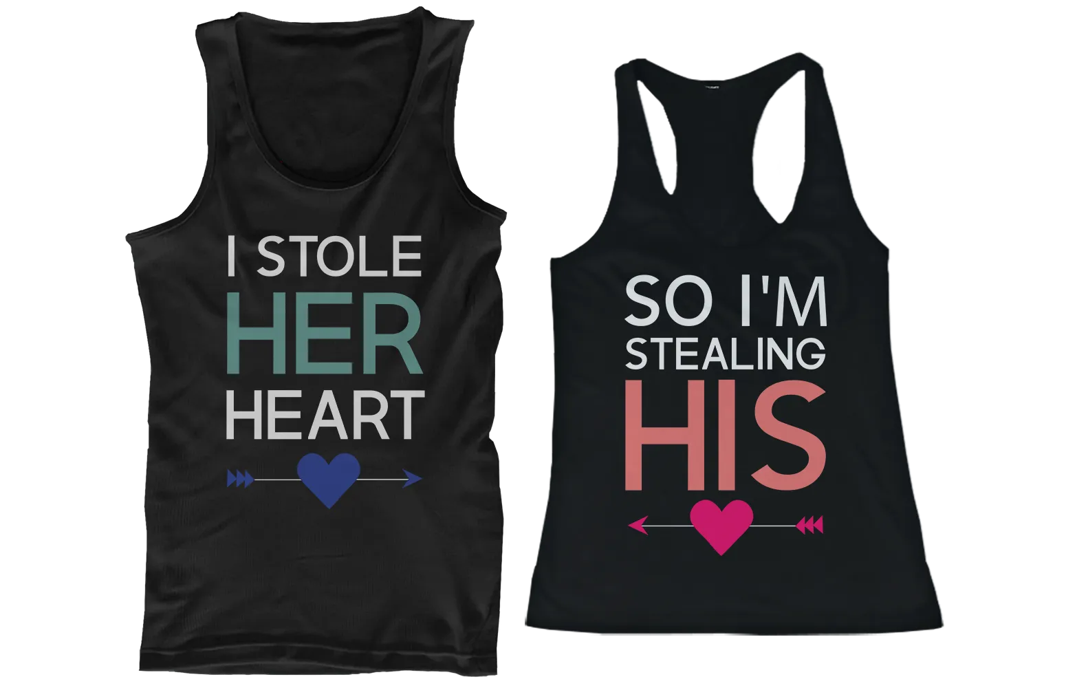 I Stole Her Heart, So I'm Stealing His Funny Matching Couple Tank Tops