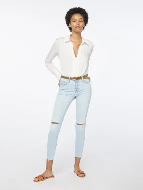 Le Skinny de Jeanne Crop Raw Edge -- Pacifica Rips