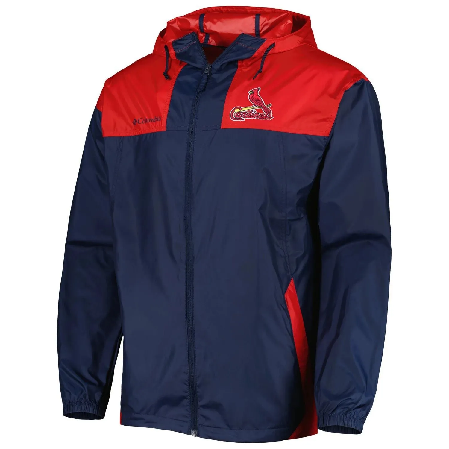 Men's Full Zip Windbreaker Navy Columbia St .  Louis Cardinals Omni-Shade Flash Forward Challenger