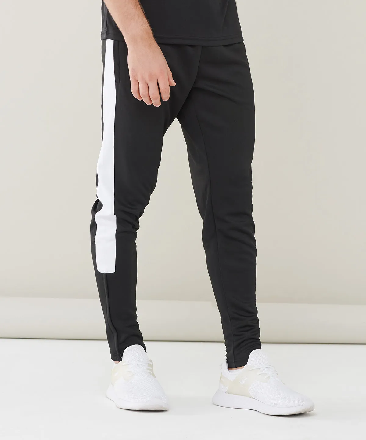 Navy/White - Knitted tracksuit pants