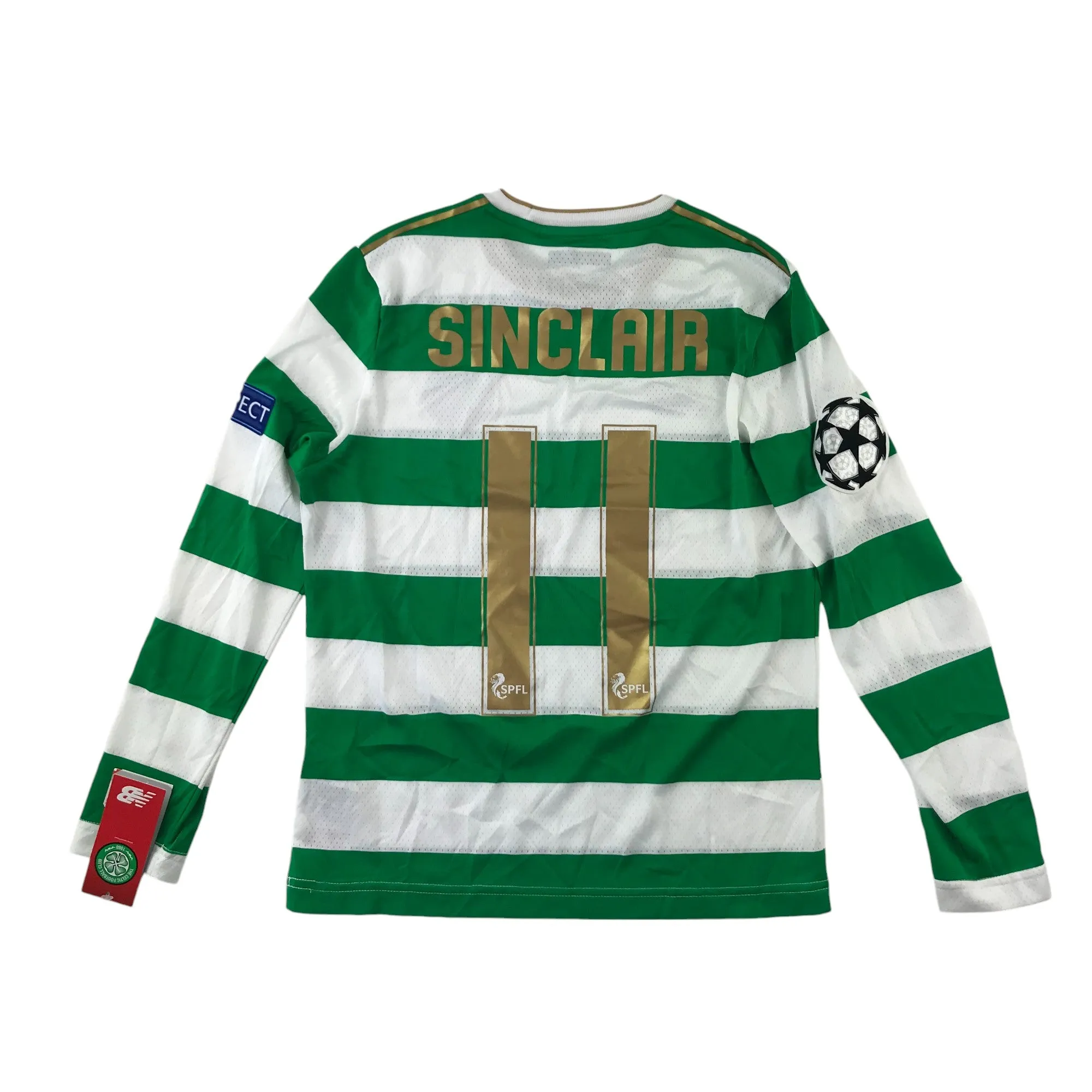 New Balance Celtic FC Football Strip 8-10 years number 11 Sinclair long sleeve