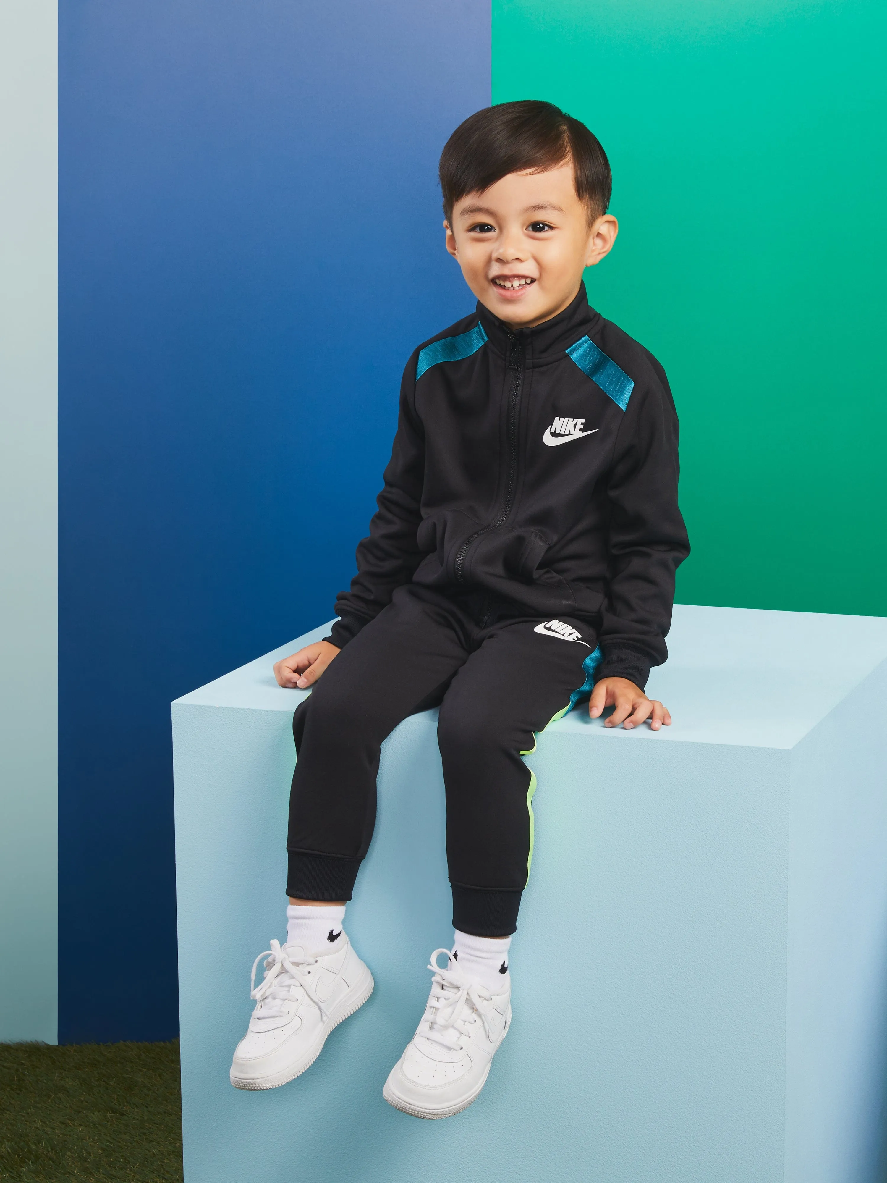 Nike Boys NSW Tape Tracksuit in Black