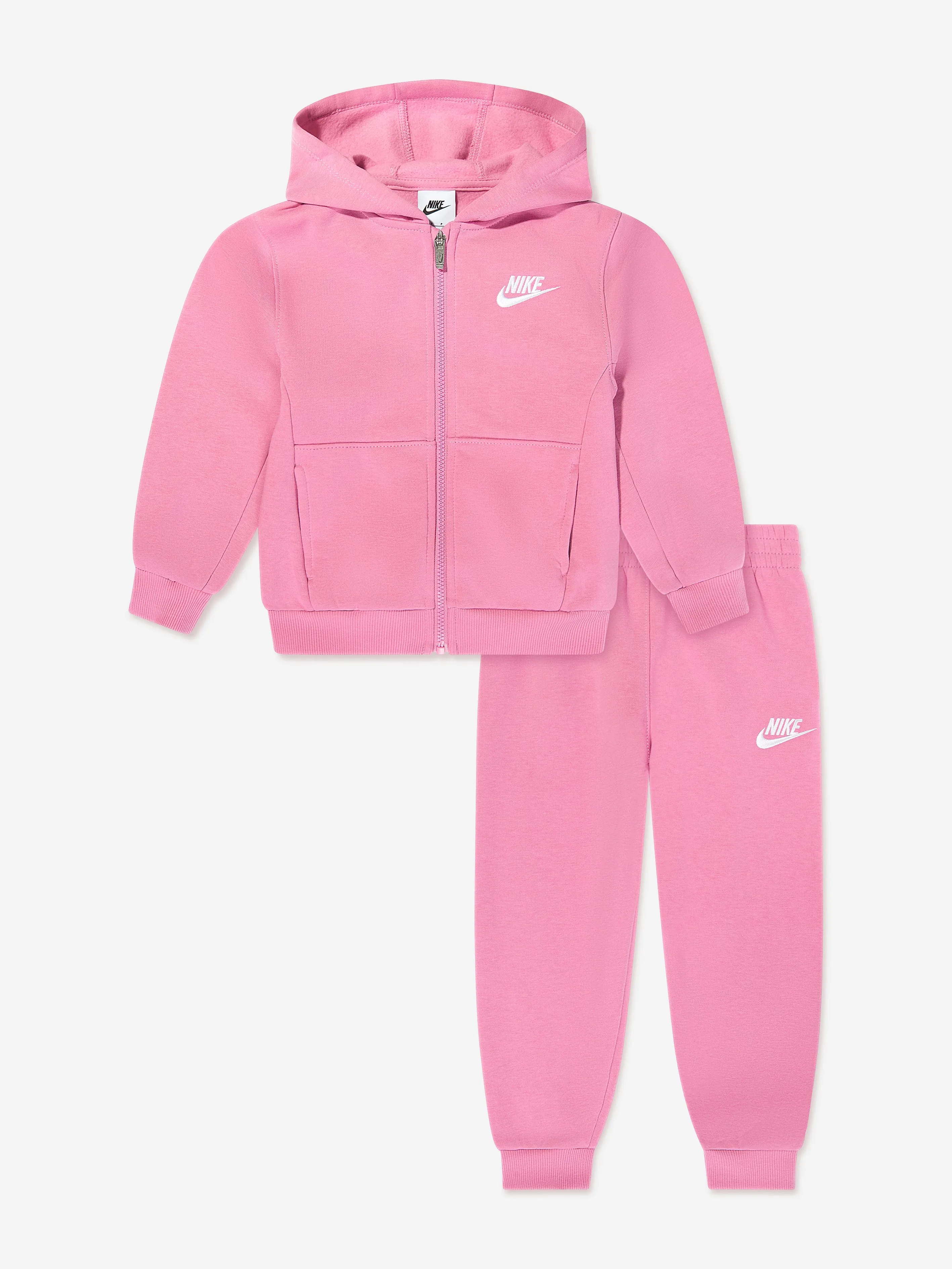 Nike Girls Full Zip Tracksuit in Pink