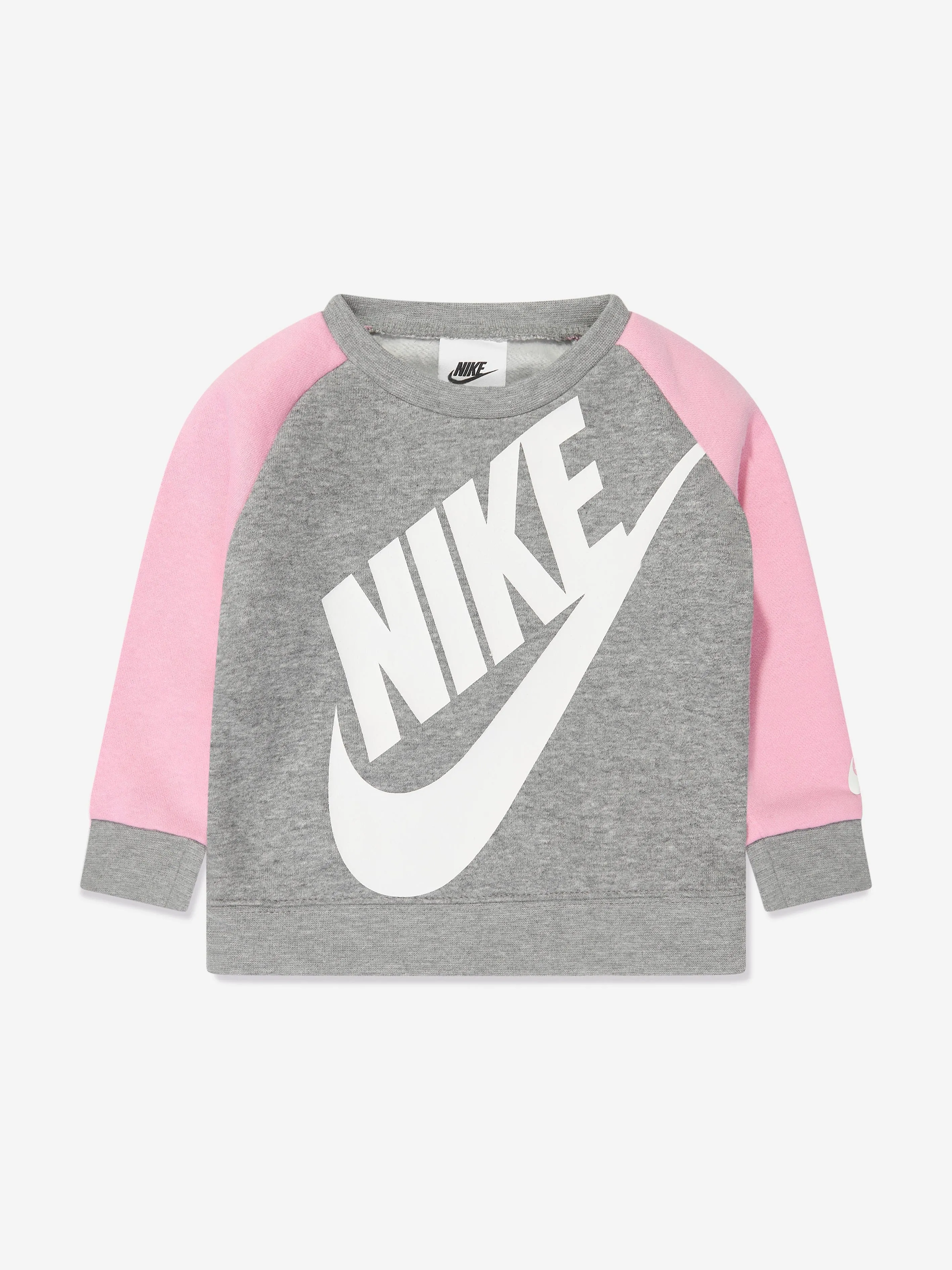 Nike Girls Oversized Futura Crew Tracksuit in Grey