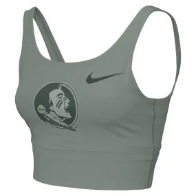 Nike Women's Seminole Logo Performance Longline Sports Bra - Sage