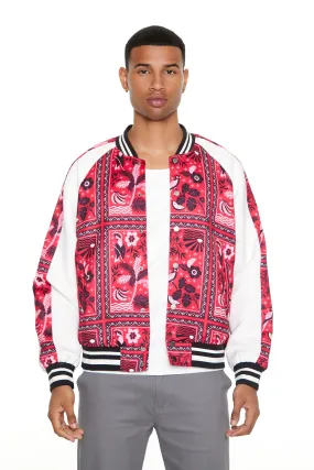 Paisley Print Bomber Jacket