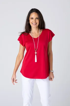 Red Activewear Short Sleeve Top