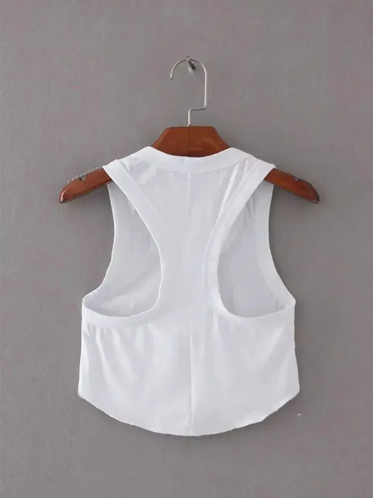 Scoop Neck Cotton Crop Top