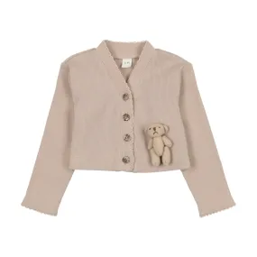 SL949-Velour Bear Cardigans-Tan