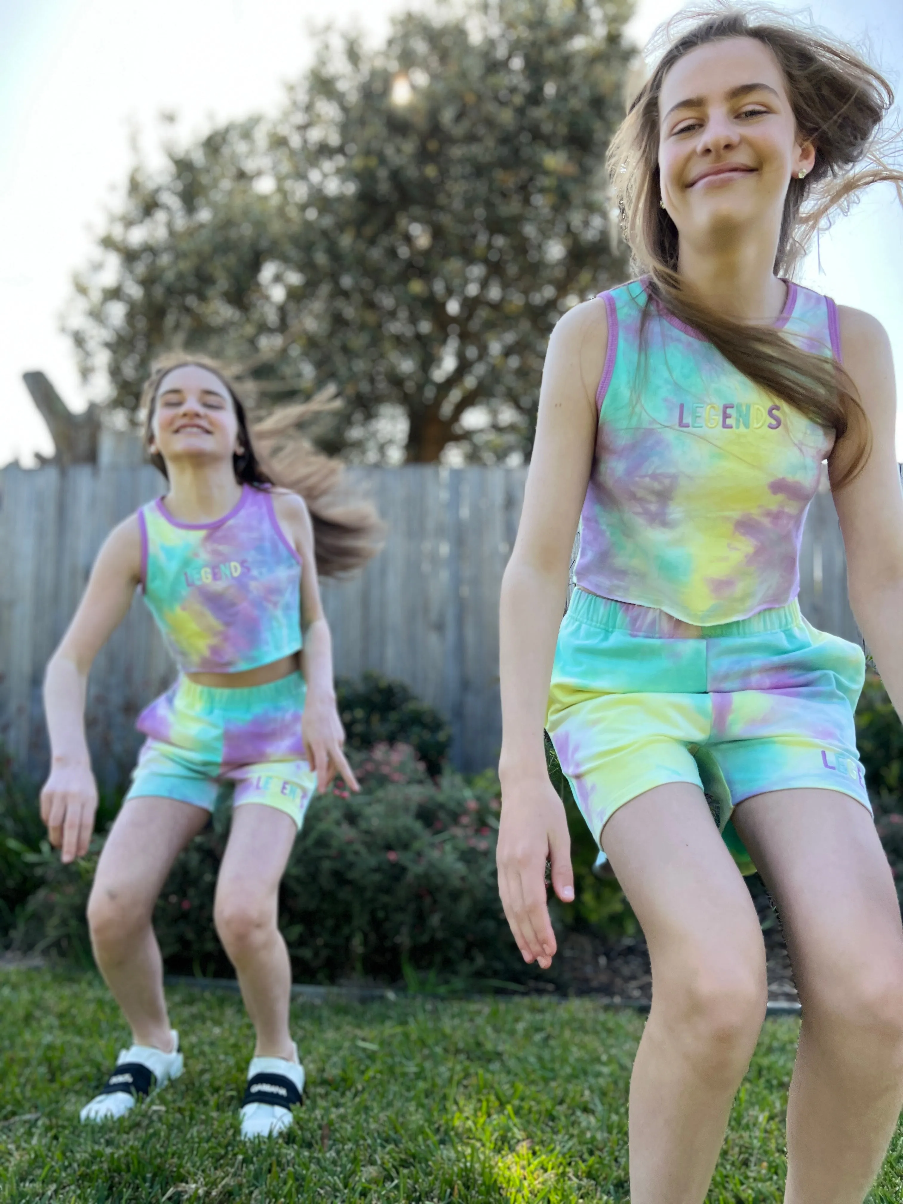 Tie dyed crop tank top Rainbow