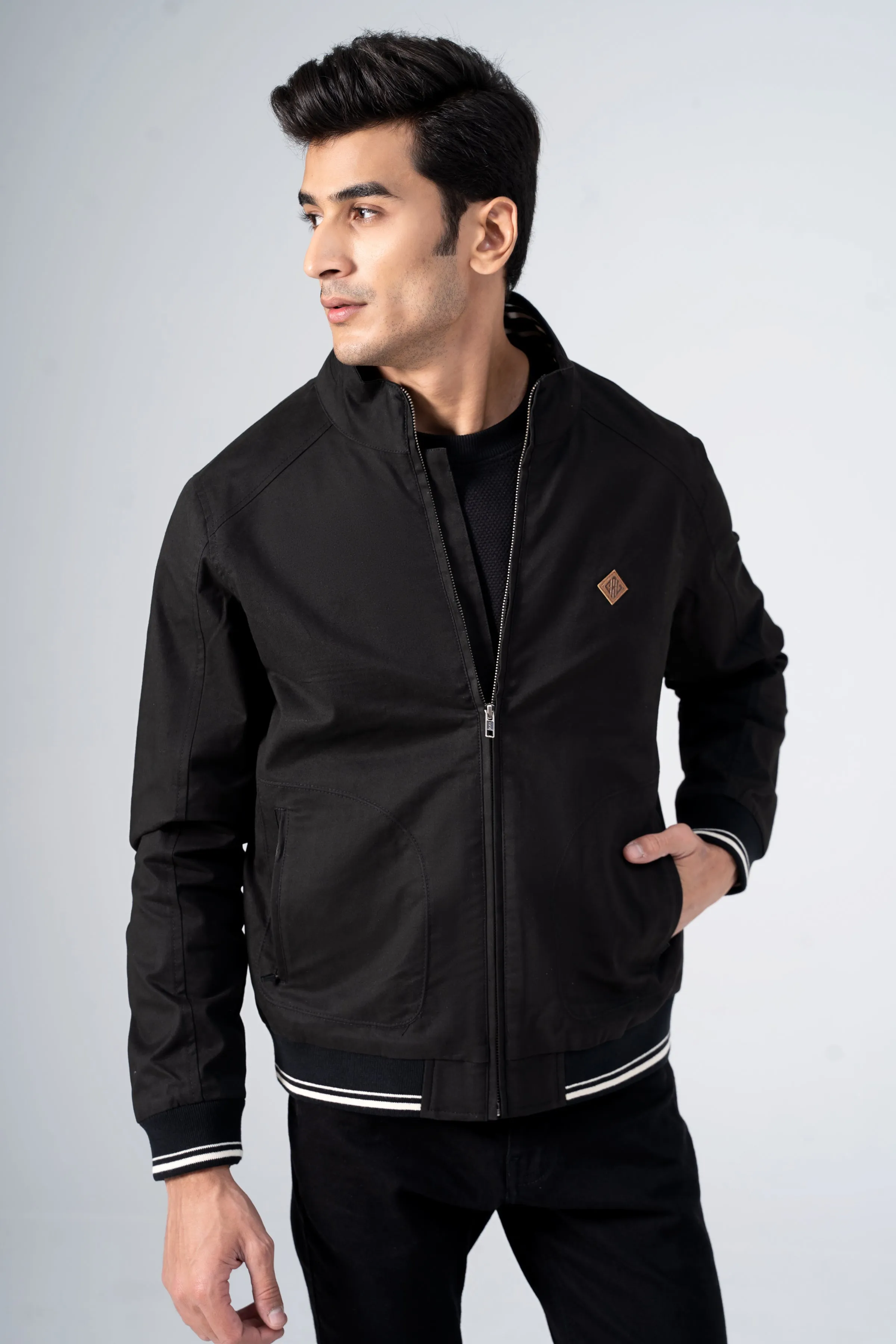 Tipping Cotton Jacket Black