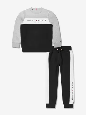 Tommy Hilfiger Boys Colourblock Fleece Tracksuit in Black