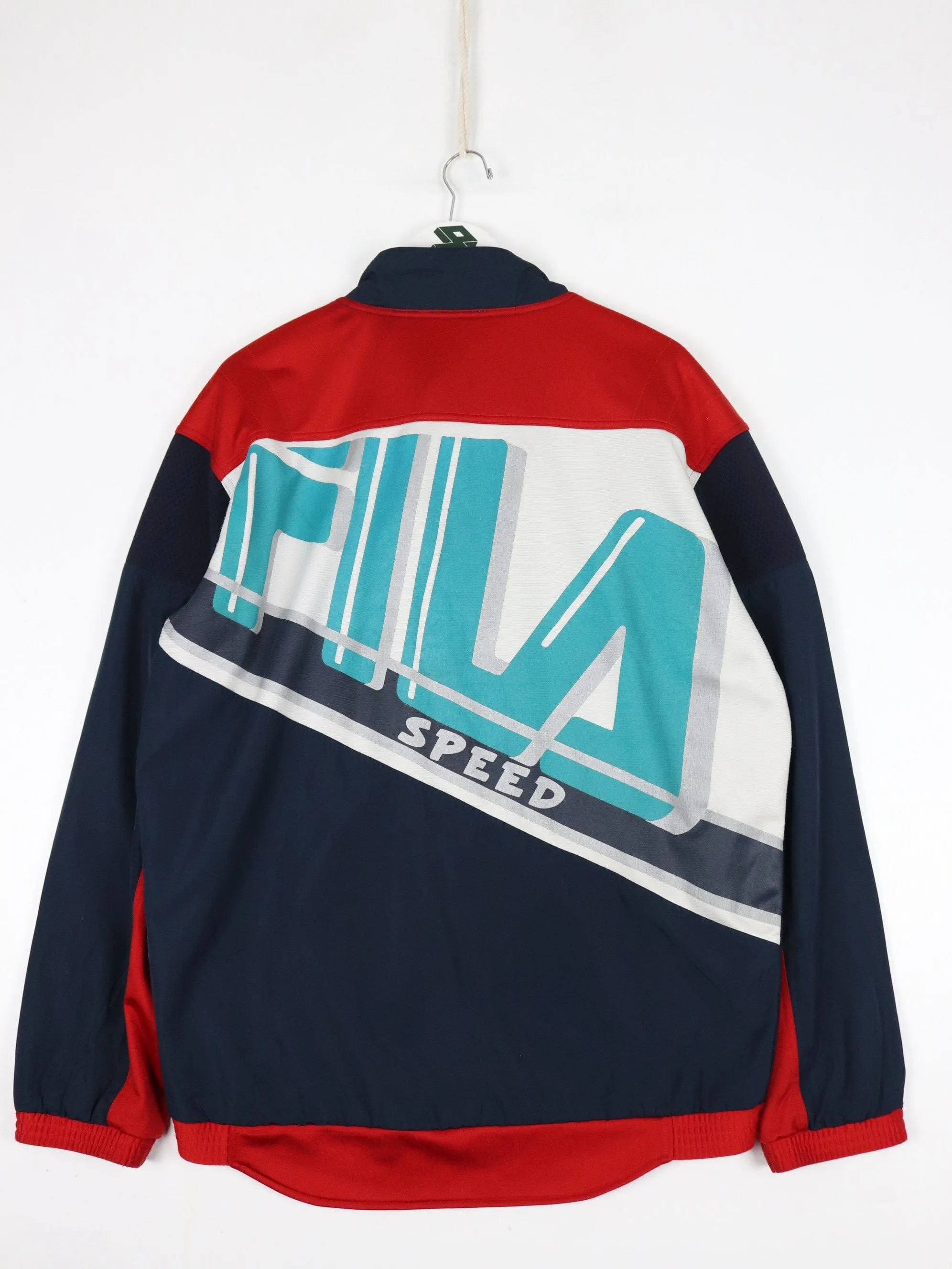 Vintage Fila Jacket Mens Large Blue Racing Full Zip