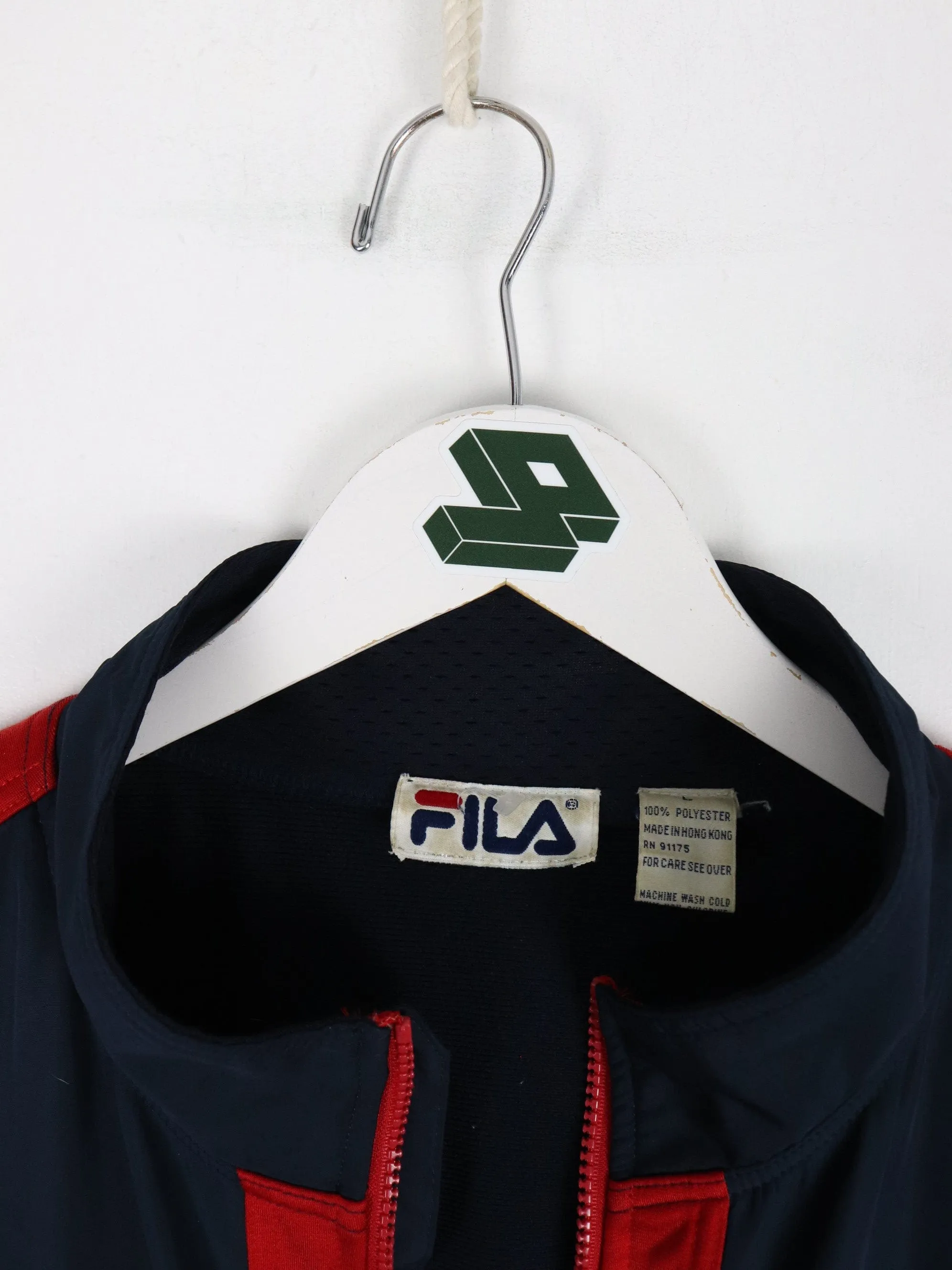 Vintage Fila Jacket Mens Large Blue Racing Full Zip