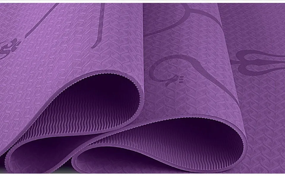 Women's Yoga Mat with Position Line For Beginners