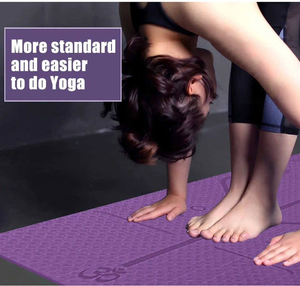 Women's Yoga Mat with Position Line For Beginners