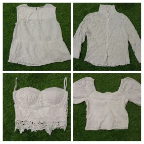 Y2k white blouses for women