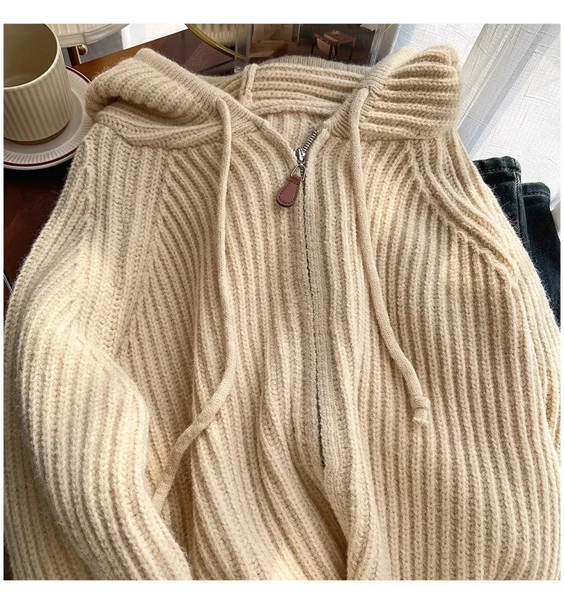 zipper sweater jacket for women new knitted cardigan trendy     S4835