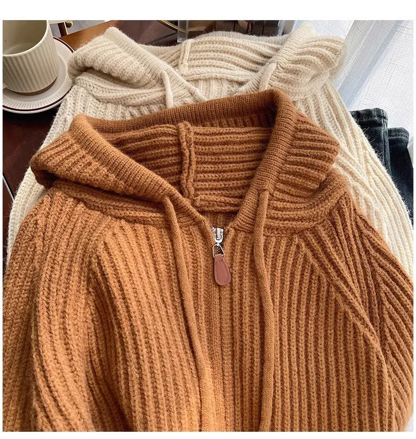 zipper sweater jacket for women new knitted cardigan trendy     S4835